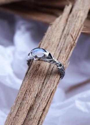 Серебряное кольцо с лунным камнем "argo"7 фото