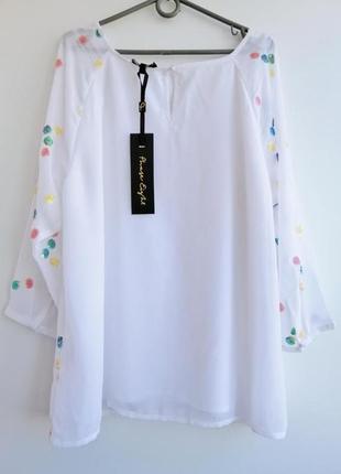 Блуза женская белая с пайетками4 фото