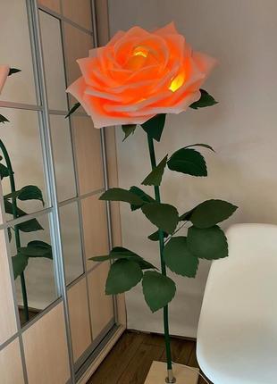 Светильник  роза с фоамирана1 фото