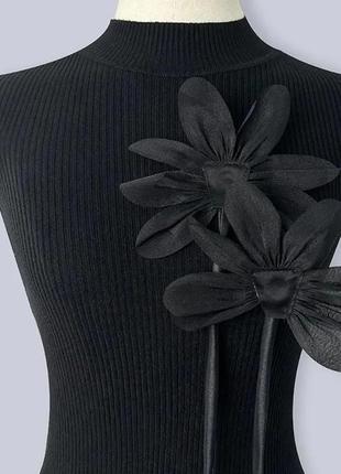 Сет - 2 брошки цветок из ткани 12 см + 40-45см