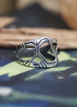 Мужское серебряное кольцо "meteor" | широкое серебряное кольцо8 фото