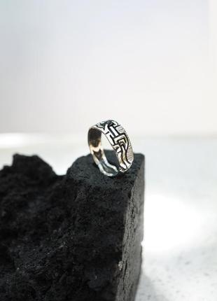 Серебряное мужское кольцо с ониксом "black union"7 фото