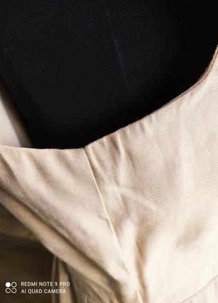 Платье платье 👗 сарафан платье -рубашка миди бежевый вискоза горчичный comma,38,m4 фото