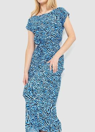Платье с принтом, цвет сине-черный, 214r055-42 фото