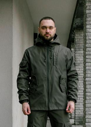 Мужская весенняя куртка ветровка из облегченной плащевенчатой ткани softshell1 фото