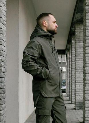 Мужская весенняя куртка ветровка из облегченной плащевенчатой ткани softshell3 фото