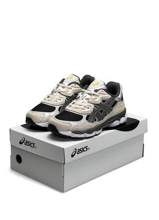 👕женские кроссовки asics gel - nyc black beige steel7 фото