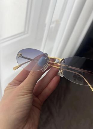 Сонцезахисні окуляри без оправи в стилі fendi сірий градієнт2 фото