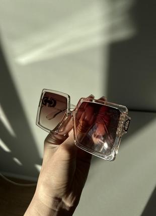 Новые квадратные очки прозрачные крупные солнцезащитные от солнца8 фото