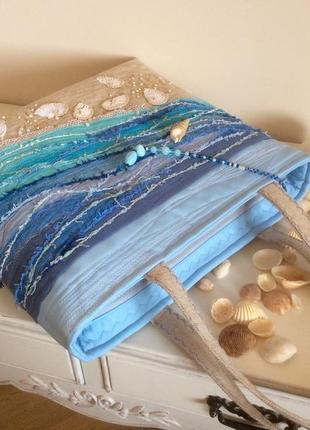 Текстильна сумка «море»2 фото