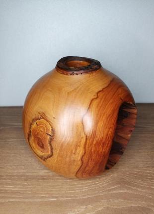 Інтер'єрна ваза, деревина яблуня1 фото