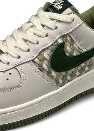 Женские кроссовки nikeair force 1 light gray green6 фото