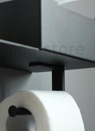 Стильний тримач туалетного паперу та серветок з листового металу 28х15х4,5 см3 фото