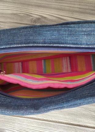 Ексклюзивна джинсова сумка"квіти магнолії".4 фото