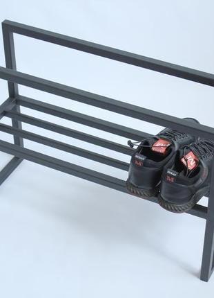 Дворівнева полиця для взуття металева в передпокій, компактне зберігання взуття3 фото