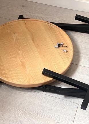 Кавовий столик з металу та дерева в вітальню, декор вашої оселі3 фото