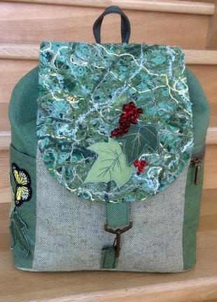 Текстильний рюкзак « в гостях у бабусі»1 фото
