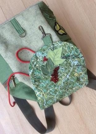 Текстильний рюкзак « в гостях у бабусі»8 фото