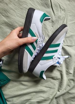 Кросівки adidas samba white green7 фото