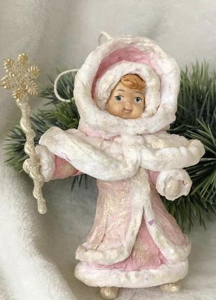 Ялинкова іграшка з вати "снігова фея"1 фото