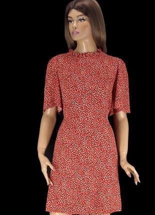 Новое брендовое терракотовое платье "f&f" в мелкий принт. размер uk12/eur40.1 фото