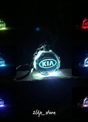 Брелок кристалл kia с подсветкой логотипа авто3 фото