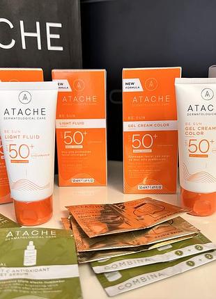 Сонцезахисний крем для всіх типів шкіри spf 50+ - atache be sun light fluid spf 50+