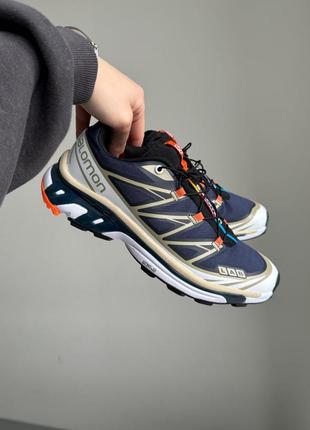 Саломон кроссовки •salomon s/lab xt-6 dark blue/ white6 фото