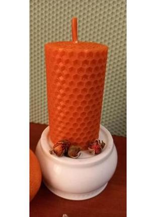 Кольорові свічки із вощини (бджолиний віск) 8*4.83 фото