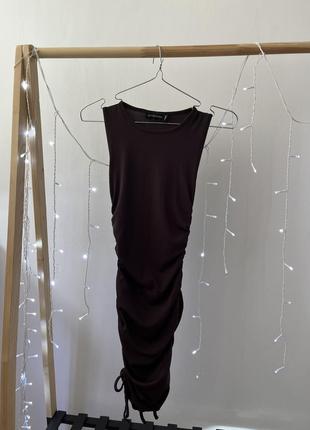Платье платье платье в рубрик с затяжками с завязками3 фото
