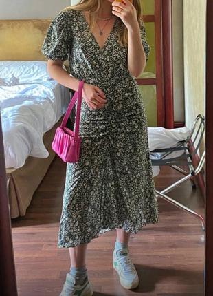 Zara миди платье в цветочный принт1 фото