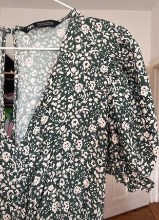 Zara миди платье в цветочный принт3 фото