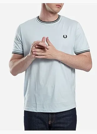 Футболка чоловіча fred perry twin tipped t-shirt light blue m1588