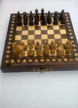 Шахматы дорожные деревянные (троица)2 фото