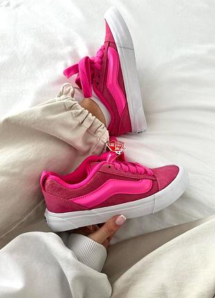 Vans knu old skool acid pink premium / ванс кну скул / вансы кну скул / женские кроссовки ванс кну скул