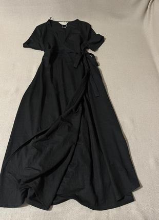 Черное платье с запахом2 фото