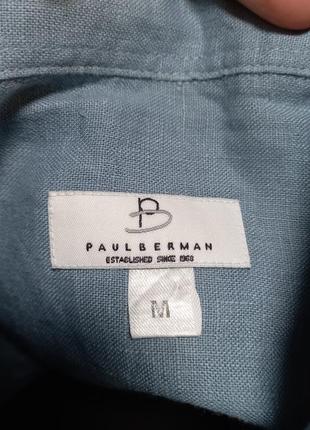 Сорочка, шведка з коротким рукавом лляна 100%льон ,бренд paul berman, легка ,літня.3 фото