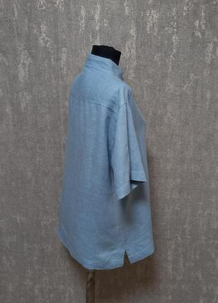Сорочка, шведка з коротким рукавом лляна 100%льон ,бренд paul berman, легка ,літня.5 фото
