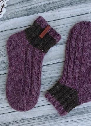 Шерстяные носки 37-39 р - вязаные носки для дома - теплые зимние носки1 фото