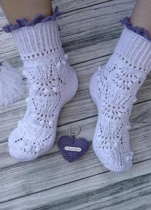 Набір для подарунка - ніжні ажурні шкарпетки+брелок серце+магніт гномік8 фото