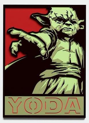 Картина з дерева | star wars | yoda