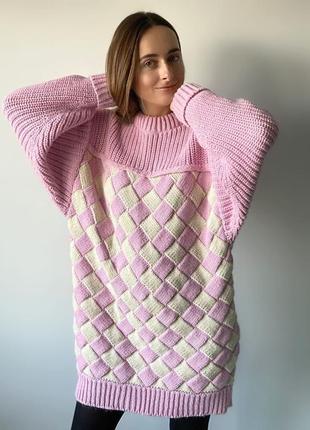Платье свитер туника нежное и мтильная вязка