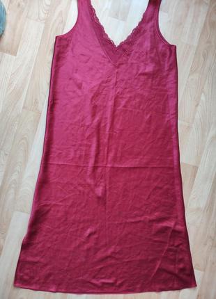 Платье комбинация в бельевом стиле, искусственный шелк, большой размер англия8 фото