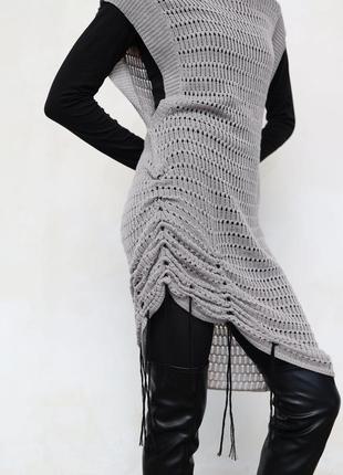 Сукня із кашеміру ажурна вязка4 фото