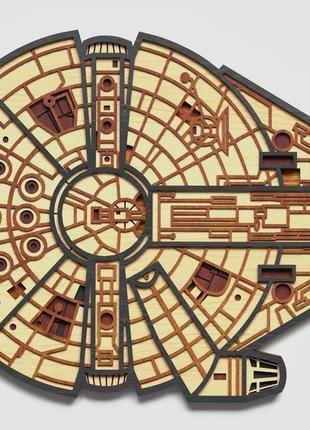 Картина из дерева | star wars |millennium falcon mandala5 фото