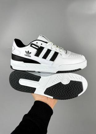 Чоловічі кросівки адідас форум лоу біло-чоррі / adidas forum low white/black8 фото