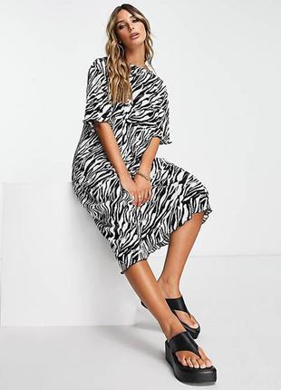 Гофрована сукня в принт зебри