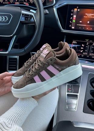 Женские кроссовки adidas campus x bad bunny brown pink 36-37-38-39-40-411 фото