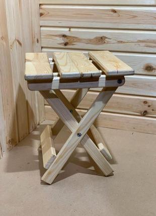 Стульчик деревянный раскладной, табурет раскладной, сосновый стул5 фото