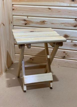 Стульчик деревянный раскладной, табурет раскладной, сосновый стул4 фото